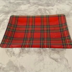 Red Plaid Decorative Soap Dish